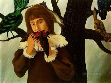 Abstracto famoso Painting - Niña comiendo un pájaro el placer 1927 Surrealismo